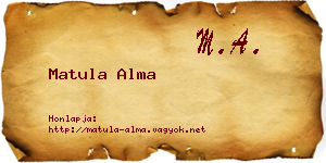 Matula Alma névjegykártya